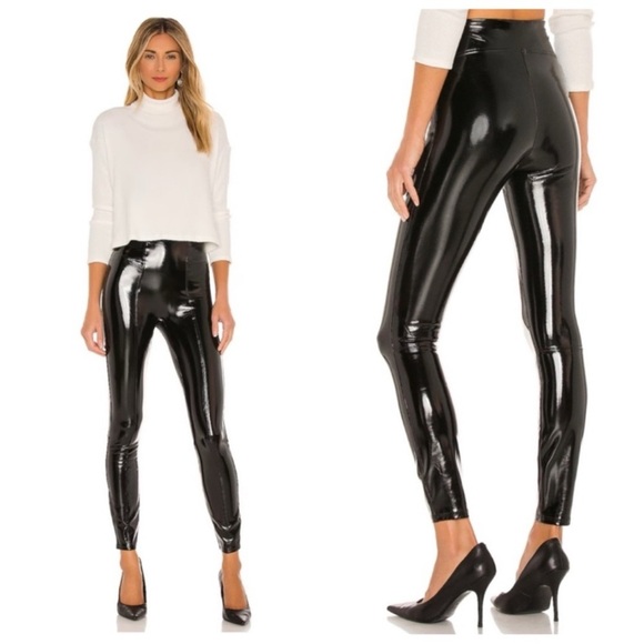 SPANX Pants - Spanx black patent leggings excellent Size M